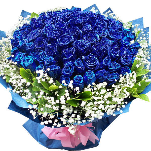 蓝玫瑰花束